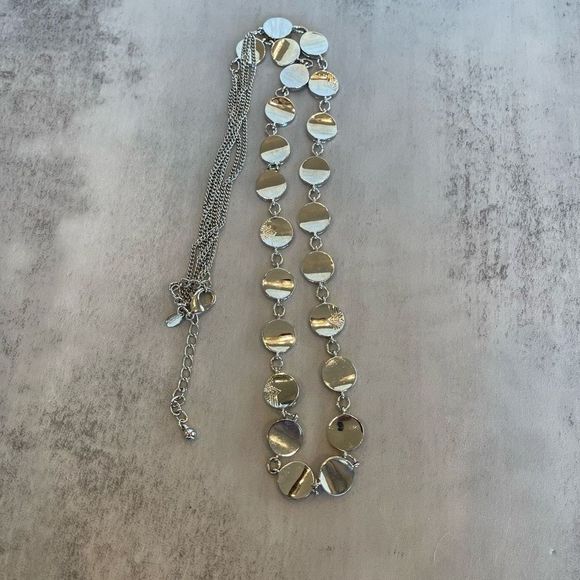 Chico’s Necklace and Bracelet Set Silver Tone Circles - Picture 4 of 5